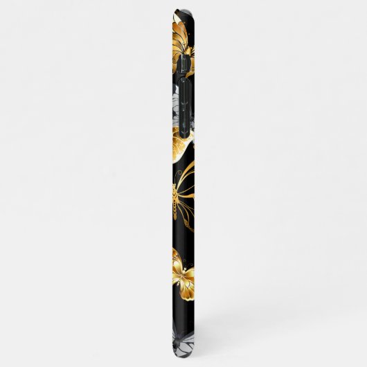 Coque iPhone 11Pro Max Papillons d'or et de blanc (Côté gauche)