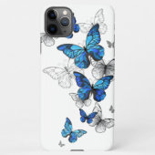 Coque iPhone 11Pro Max Papillons volants bleus Morpho (Dos)