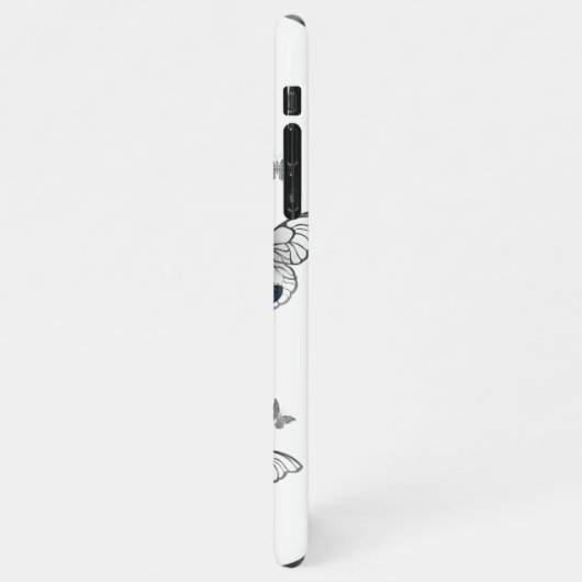 Coque iPhone 11Pro Max Papillons volants bleus Morpho (Côté gauche)