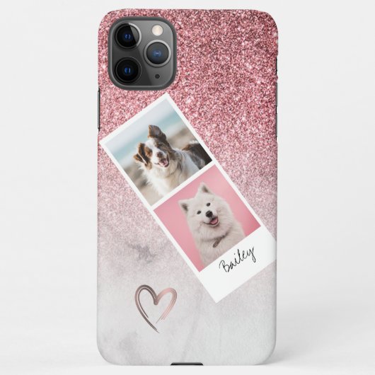 Coque iPhone 11Pro Max Parties scintillant d'or rose moderne et élégant e (Dos)