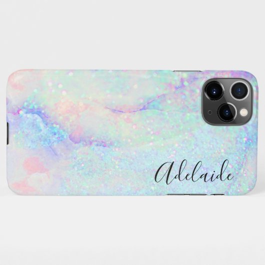 Coque iPhone 11Pro Max parties scintillant en marbre pastel (Dos Horizontal)