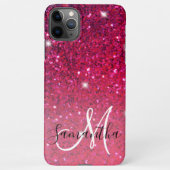 Coque iPhone 11Pro Max Parties scintillant moderne rouge et rose Nom des  (Dos)