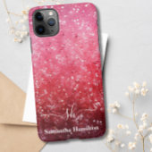 Coque iPhone 11Pro Max Parties scintillant Ombre rose moderne Monogramme 