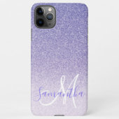 Coque iPhone 11Pro Max Parties scintillant violet moderne étincelles Nom  (Dos)