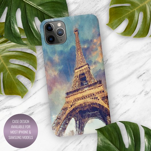 Coque iPhone 11Pro Max Pastel Aquarelle Paris Tour Eiffel