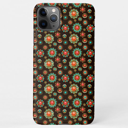 Coque iPhone 11Pro Max Pattern de Ethnic Brooches Seamless (Dos)