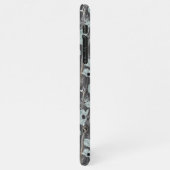 Coque iPhone 11Pro Max Pépites Gris Bleu Noir Aquarelle Fleurs (Côté gauche)