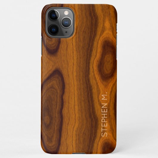 Coque iPhone 11Pro Max Personnalisé Chic élégant Retro Motif de bois (Dos)