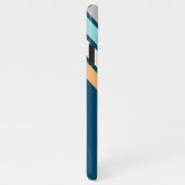 Coque iPhone 11Pro Max Personnalisé Turquoise bleu turquoise gris rayures (Côté droit)