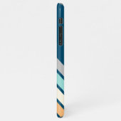 Coque iPhone 11Pro Max Personnalisé Turquoise bleu turquoise gris rayures (Côté gauche)