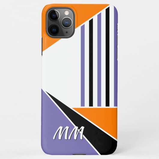 Coque iPhone 11Pro Max Personnalisé violet brillant orange noir blanc mod (Dos)