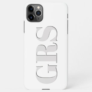 Coque iPhone 11Pro Max Personnaliser Monogramme, Gras Gris Lettres Foncé