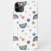 Coque iPhone 11Pro Max Phone Case – Rainbow and Flowers Cute Design (Dos)