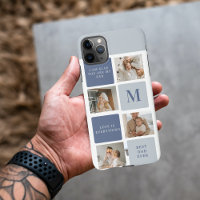 Photo Collage moderne & Bleu Happy Fête des pères 