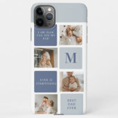Coque iPhone 11Pro Max Photo Collage moderne & Bleu Happy Fête des pères (Dos)