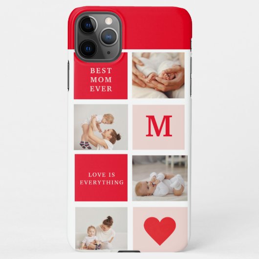 Coque iPhone 11Pro Max Photo Rouge et rose Meilleure mère Ever Venin (Dos)