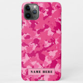 Coque iPhone 11Pro Max Pink Camouflage Numéro de nom personnel (Dos)