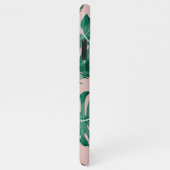 Coque iPhone 11Pro Max Pink & Green Palm Feuille Motif & nom (Côté droit)