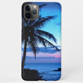 Coque iPhone 11Pro Max Plage de l'île tropicale Océan bleu rose coucher d (Dos)