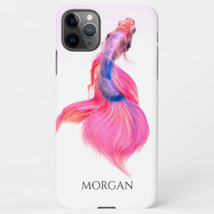Coque iPhone 11Pro Max Poisson rose et bleu ou votre photo do-it-yourself