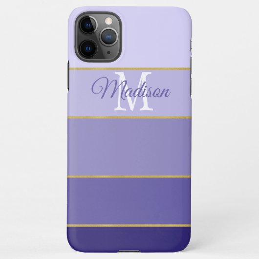 Coque iPhone 11Pro Max Purple Ombre Color Blocks Personalized (Dos)