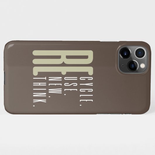 Coque iPhone 11Pro Max Recycler Réutiliser Réutiliser Repenser (Dos Horizontal)