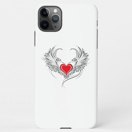 Coque iPhone 11Pro Max Red Angel Coeur avec ailes (Dos)
