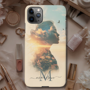 Coque iPhone 11Pro Max Romantique Femme Nature coucher de soleil Monogram