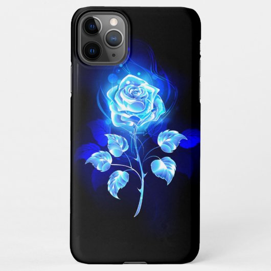 Coque iPhone 11Pro Max Rose bleu brûlant (Dos)