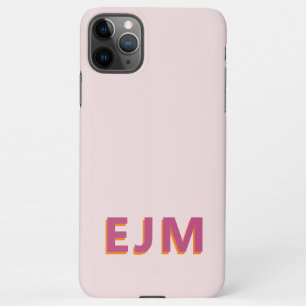 Coque iPhone 11Pro Max Rose clair moderne Monogramme élégant