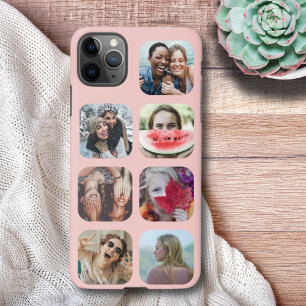 Coque iPhone 11Pro Max Rose Gold 7 Photo Carré Modèle Collage