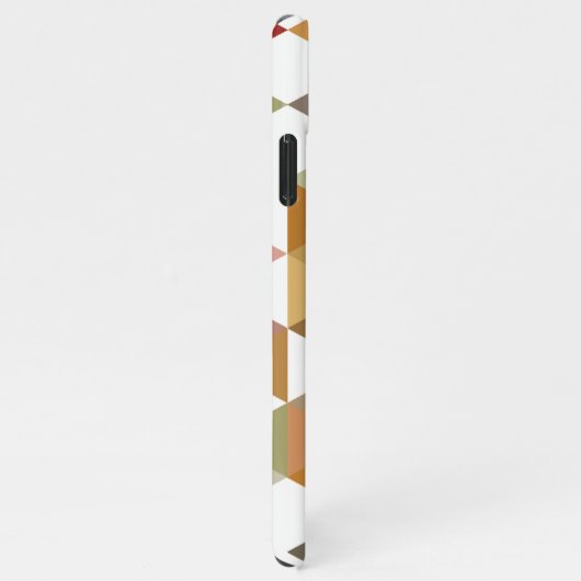 Coque iPhone 11Pro Max Rouge foncé vert Taupe blanc Brown Polygone Art (Côté droit)