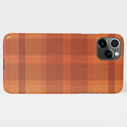 Coque iPhone 11Pro Max Rustique Orange Automne Plaid Tartan (Dos Horizontal)