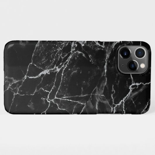 Coque iPhone 11Pro Max Sacoche en marbre noir (Dos Horizontal)