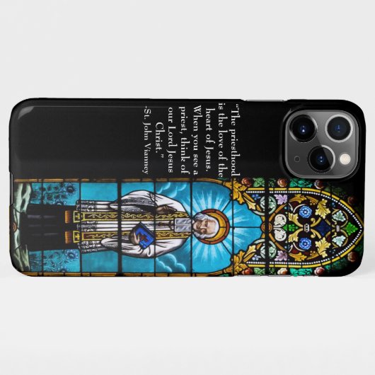 Coque iPhone 11Pro Max Saint John Vianney (Dos Horizontal)