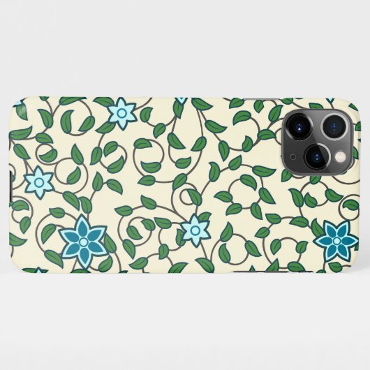 Coque iPhone 11Pro Max Seamless floral pattern on beige background (Dos Horizontal)