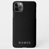 Coque iPhone 11Pro Max Simple Black Custom Ajouter Votre Nom Élégant (Dos)