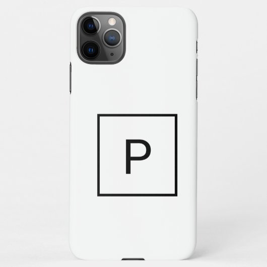 Coque iPhone 11Pro Max SIMPLE MONOGRAMME BLANC NOIR PERSONNALISÉ Ca (Dos)