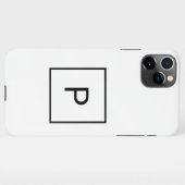 Coque iPhone 11Pro Max SIMPLE MONOGRAMME BLANC NOIR PERSONNALISÉ Ca (Dos Horizontal)