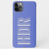 Coque iPhone 11Pro Max Soft Retro Blue Shadow Monogram initials with name (Dos)