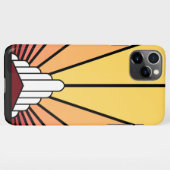 Coque iPhone 11Pro Max Soleil Art déco à l'aube (Dos Horizontal)