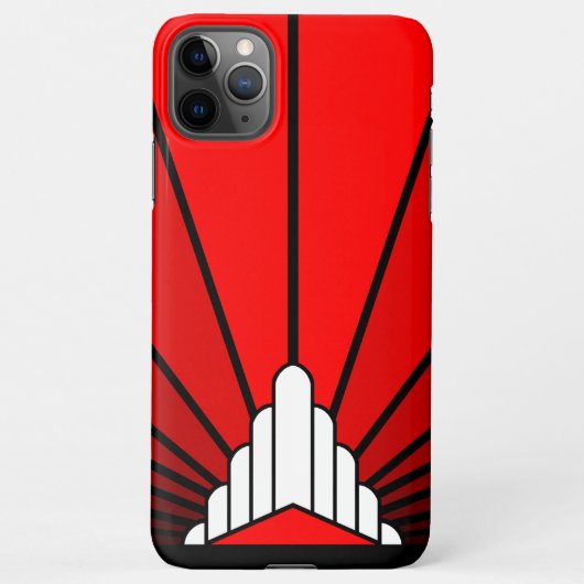 Coque iPhone 11Pro Max Soleil Art déco en rouge (Dos)