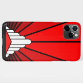 Coque iPhone 11Pro Max Soleil Art déco en rouge (Dos Horizontal)