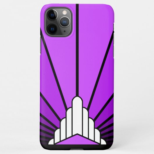 Coque iPhone 11Pro Max Soleil Art déco en violet (Dos)
