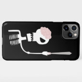 Coque iPhone 11Pro Max Squelette d'Halloween avec épée (Dos Horizontal)