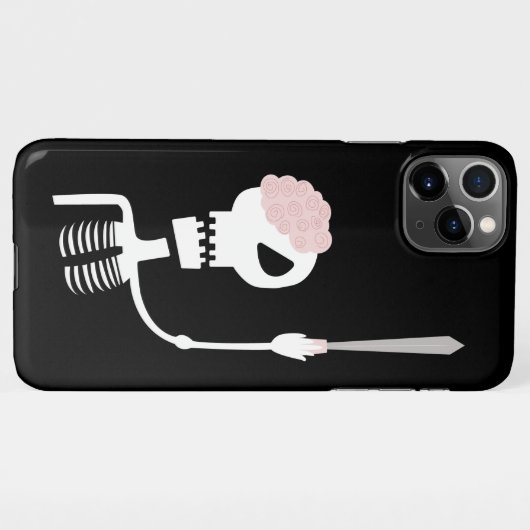 Coque iPhone 11Pro Max Squelette d'Halloween avec épée (Dos Horizontal)
