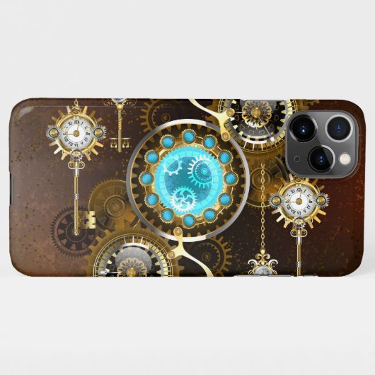 Coque iPhone 11Pro Max Steampunk Rusty Background (Dos Horizontal)