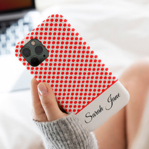 Coque iPhone 11Pro Max Stylish red polka dots pattern custom aesthetic