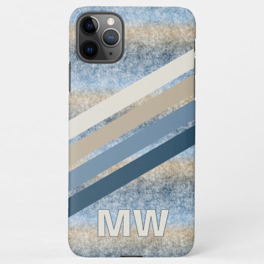 Coque iPhone 11Pro Max Taupe bleu foncé Taupe beige Brown (Dos)