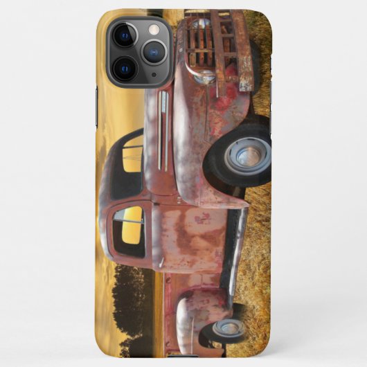 Coque iPhone 11Pro Max Terrain de ferme de camions antiques Red (Dos)
